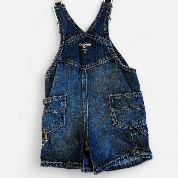 Vintage OshKosh B'gosh Blue Overalls with Striped Straps - Picture 3 of 4